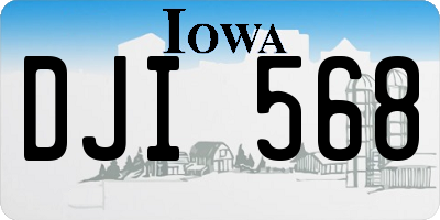 IA license plate DJI568