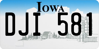 IA license plate DJI581