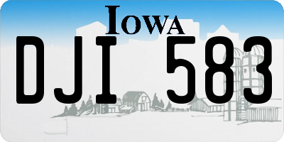 IA license plate DJI583