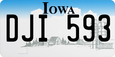 IA license plate DJI593