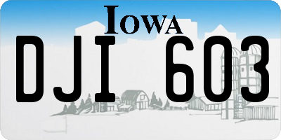IA license plate DJI603
