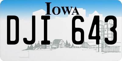 IA license plate DJI643
