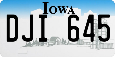 IA license plate DJI645