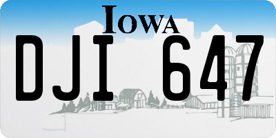 IA license plate DJI647