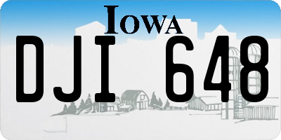 IA license plate DJI648