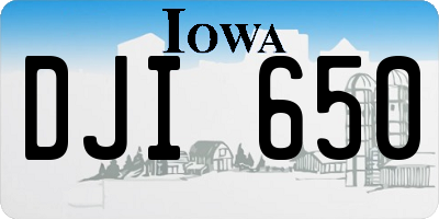 IA license plate DJI650