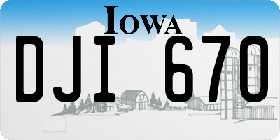 IA license plate DJI670