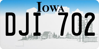 IA license plate DJI702