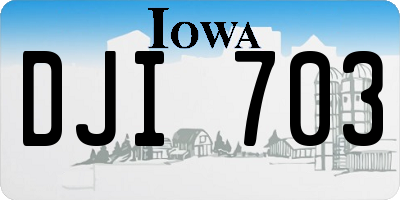 IA license plate DJI703