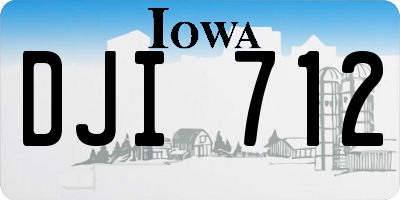 IA license plate DJI712