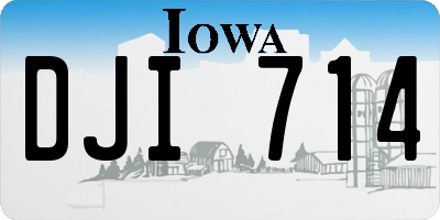 IA license plate DJI714