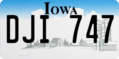 IA license plate DJI747