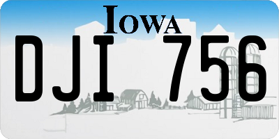 IA license plate DJI756