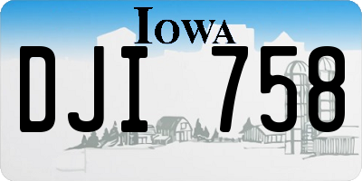 IA license plate DJI758