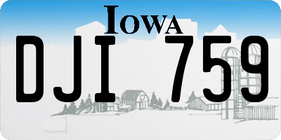 IA license plate DJI759