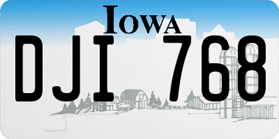 IA license plate DJI768