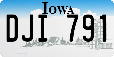 IA license plate DJI791
