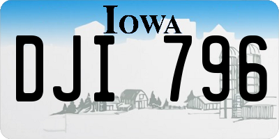 IA license plate DJI796