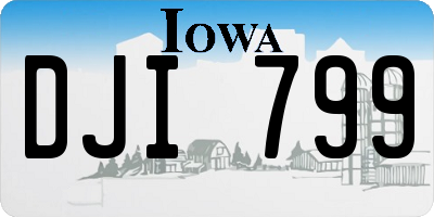 IA license plate DJI799