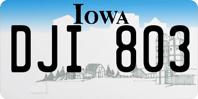 IA license plate DJI803