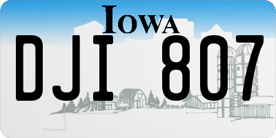 IA license plate DJI807