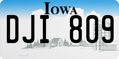 IA license plate DJI809