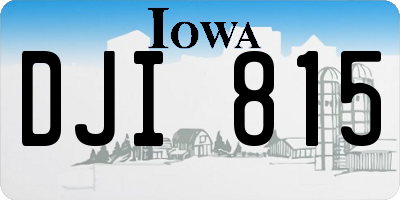 IA license plate DJI815