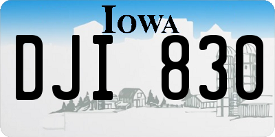 IA license plate DJI830