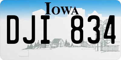 IA license plate DJI834