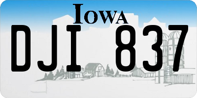 IA license plate DJI837