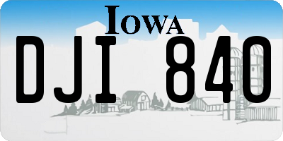 IA license plate DJI840