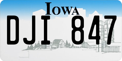 IA license plate DJI847