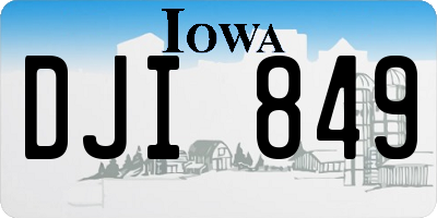IA license plate DJI849