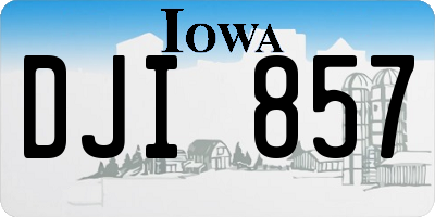 IA license plate DJI857