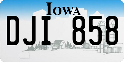 IA license plate DJI858