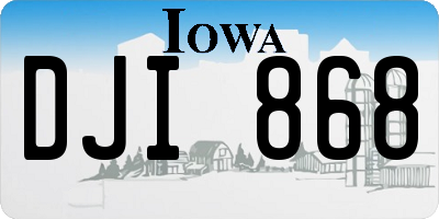 IA license plate DJI868