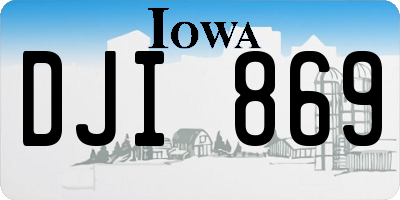 IA license plate DJI869