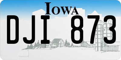 IA license plate DJI873