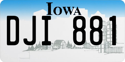 IA license plate DJI881