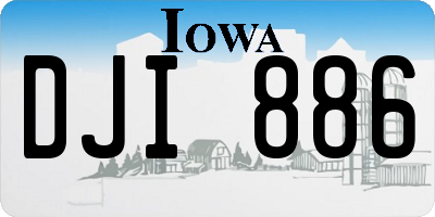 IA license plate DJI886
