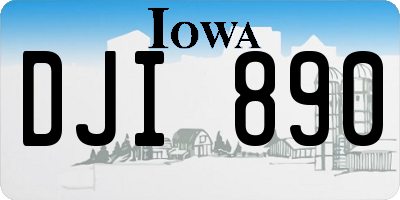 IA license plate DJI890