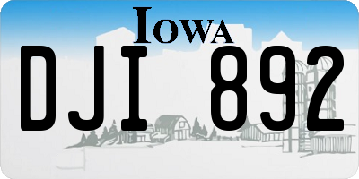IA license plate DJI892