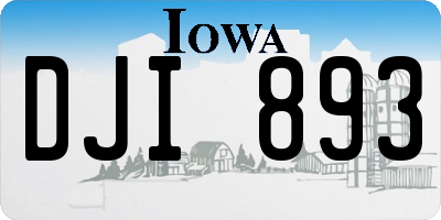 IA license plate DJI893