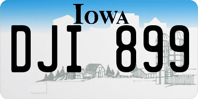 IA license plate DJI899