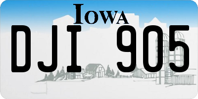 IA license plate DJI905