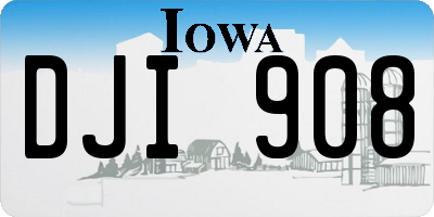 IA license plate DJI908