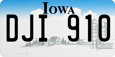IA license plate DJI910