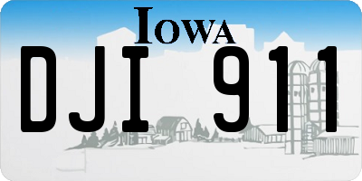 IA license plate DJI911