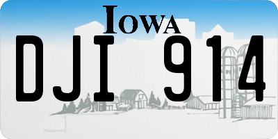 IA license plate DJI914