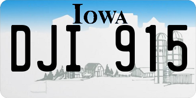 IA license plate DJI915